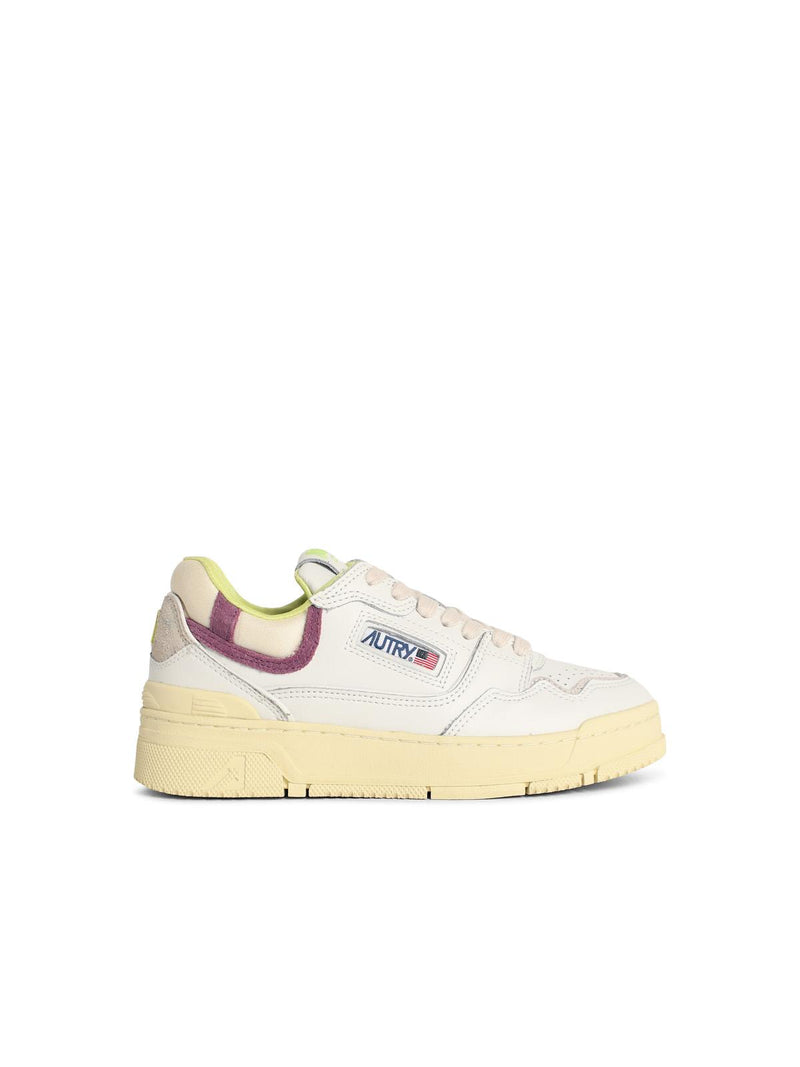 Autry Zapatillas Autry CLC Low de cuero blanco combinadas - World Class Fashion