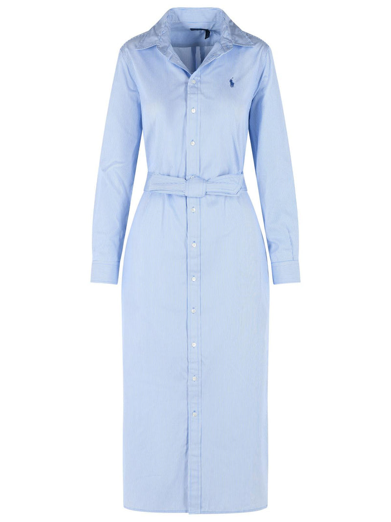 Polo Ralph Lauren Polo Ralph Lauren Light Blue Cotton Dress Women - World Class Fashion