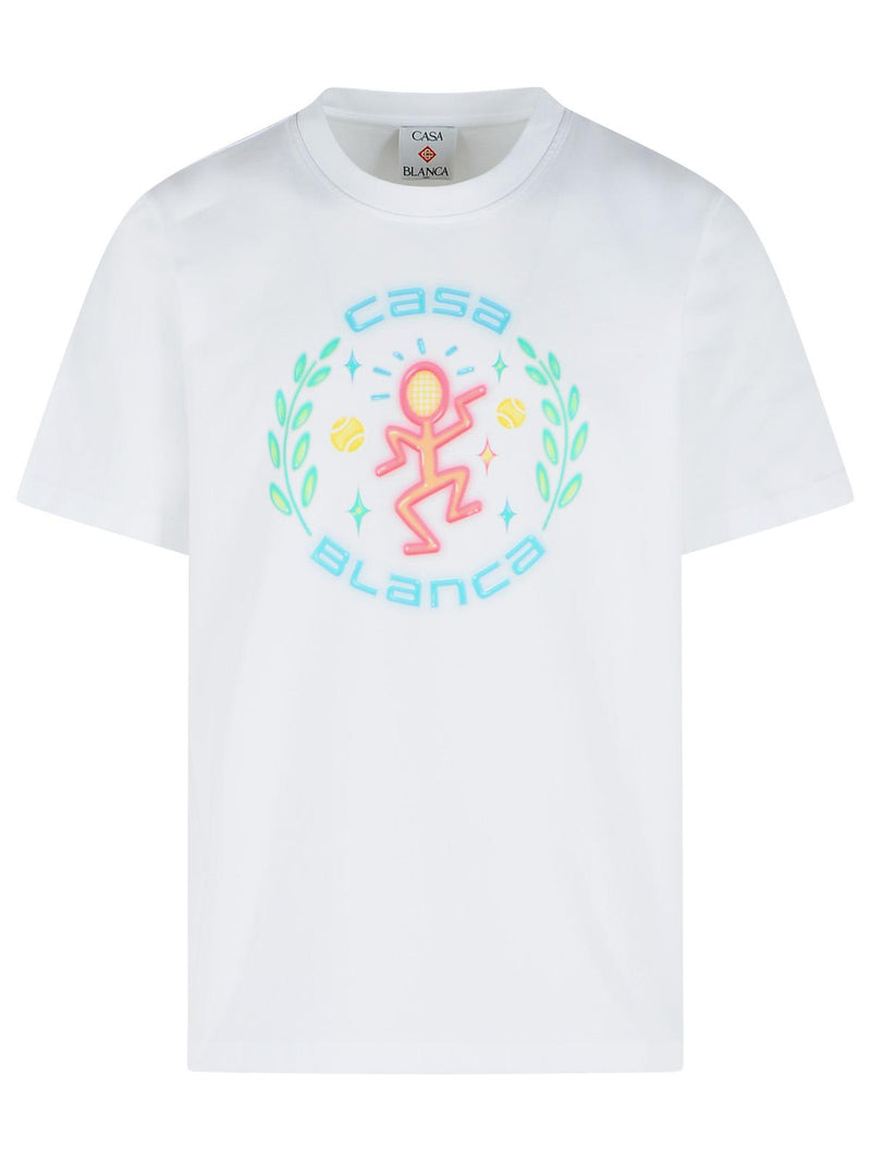 Casablanca Casablanca 'Dance Joy' White Cotton T-Shirt - World Class Fashion