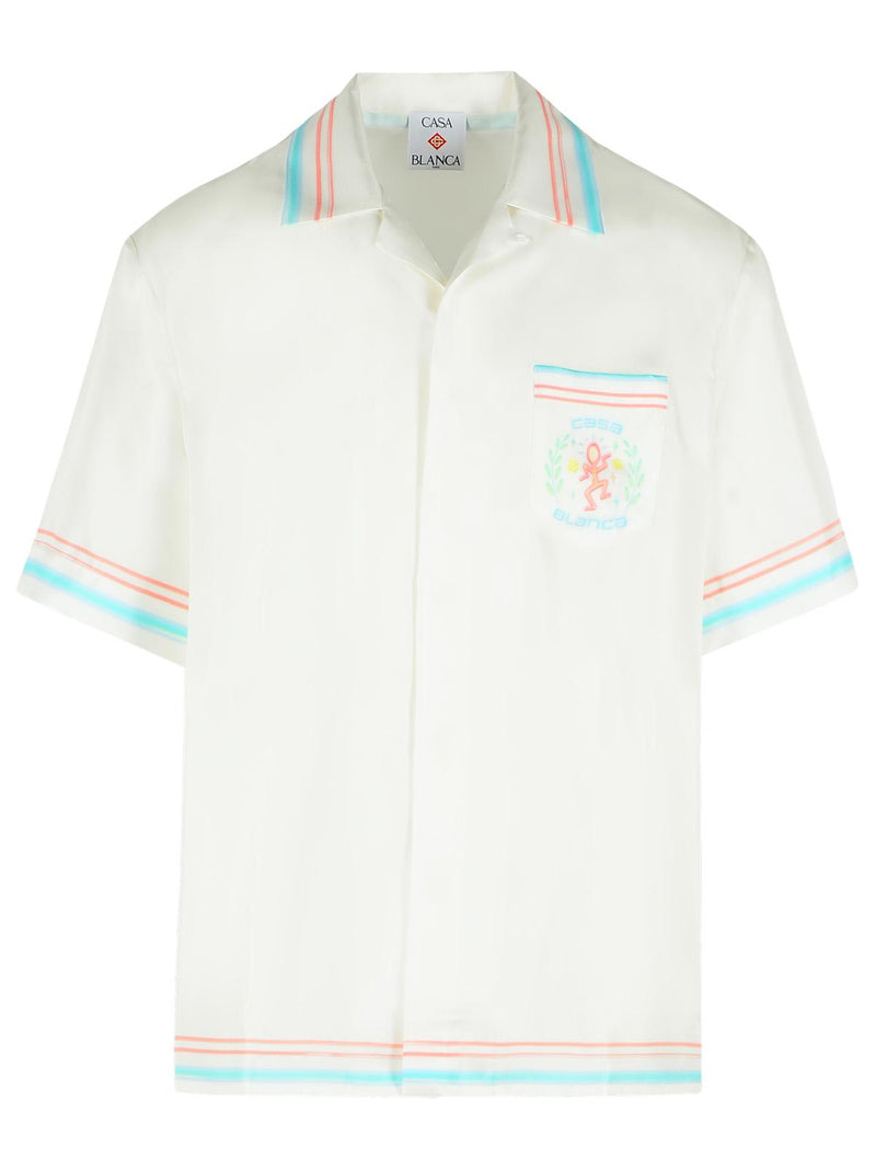 Casablanca Casablanca 'Dance Joy' White Silk Shirt - World Class Fashion