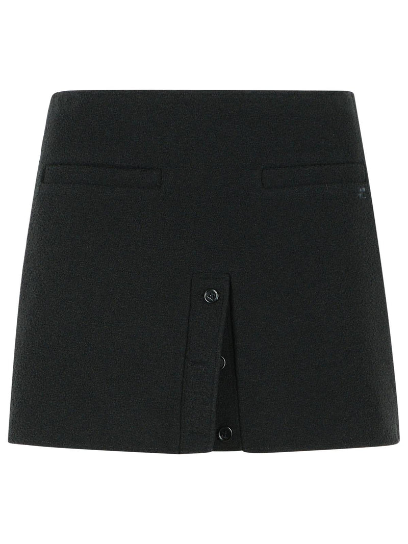 Courreges Minifalda Courreges de mezcla de algodón negra - World Class Fashion