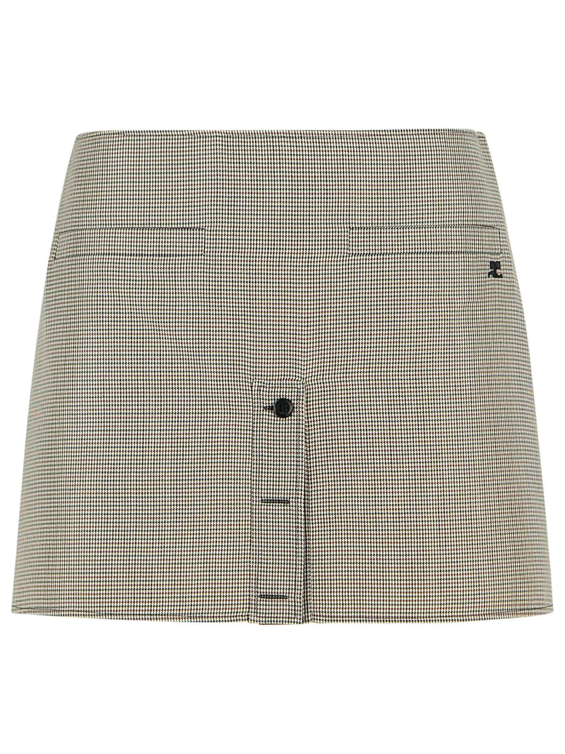 Courreges Minifalda de mezcla de lana Courreges para mujer, color beige - World Class Fashion