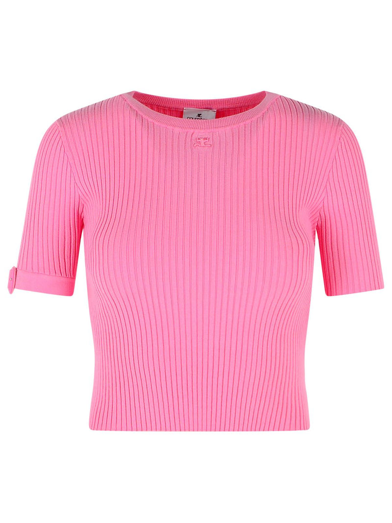 Courreges Polo de mezcla de viscosa Courreges, rosa - World Class Fashion