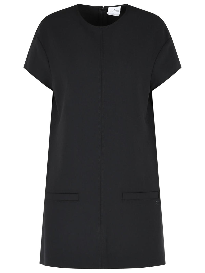 Courreges Vestido Courreges 'HERITAGE' de mezcla de lana negra - World Class Fashion