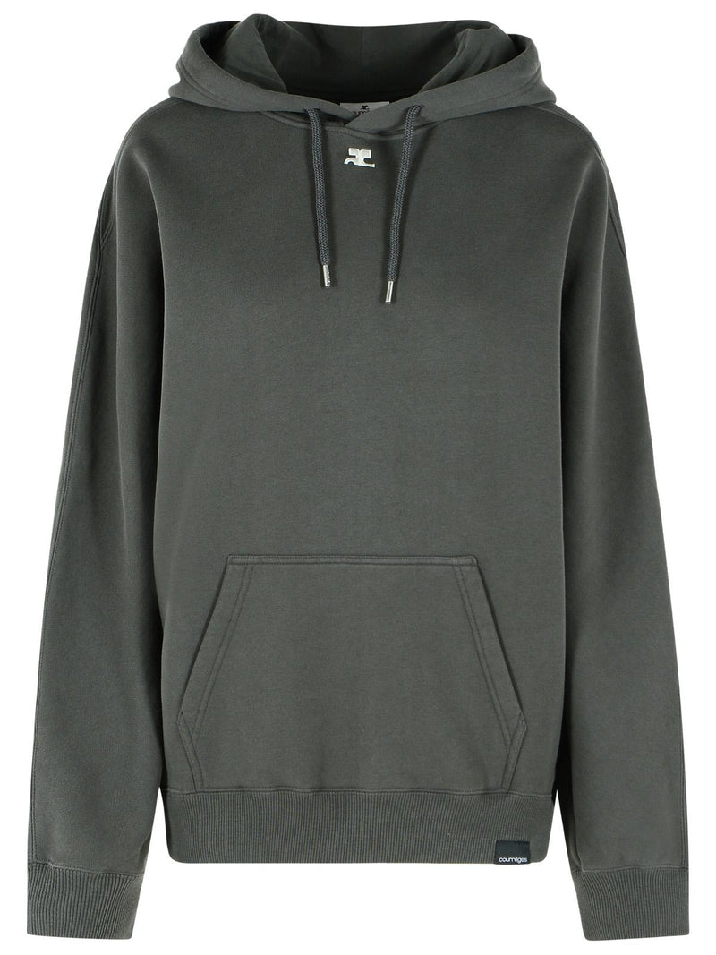Courreges Sudadera Courreges de algodón gris para mujer - World Class Fashion