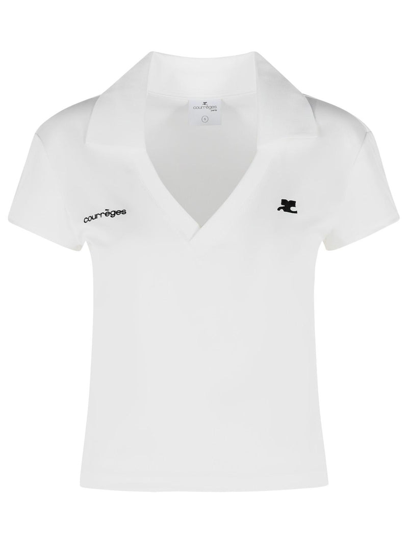 Courreges Polo Courreges de poliéster blanco para mujer - World Class Fashion