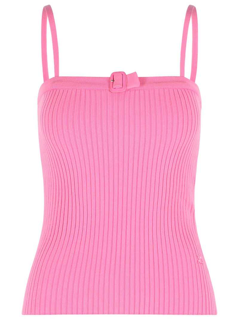 Courreges Courreges 'BUCKLE' Tank Top Pink Viscose Blend - World Class Fashion