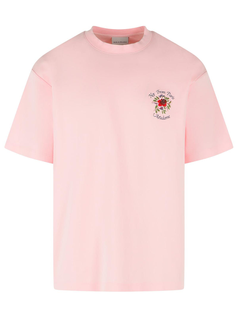 Drole De Monsieur Drole De Monsieur 'SLOGAN Rose' Pink Cotton T-shirt - World Class Fashion