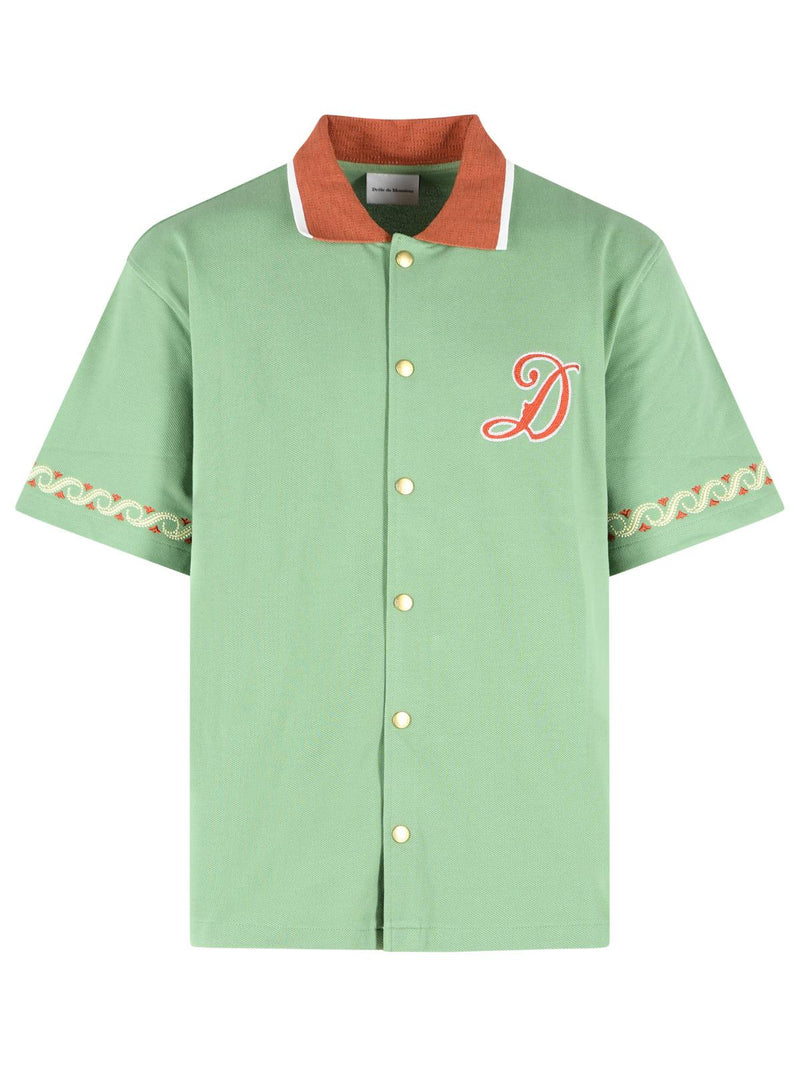 Drole De Monsieur Drole De Monsieur BRODÉE Teal Cotton Polo Shirt - World Class Fashion