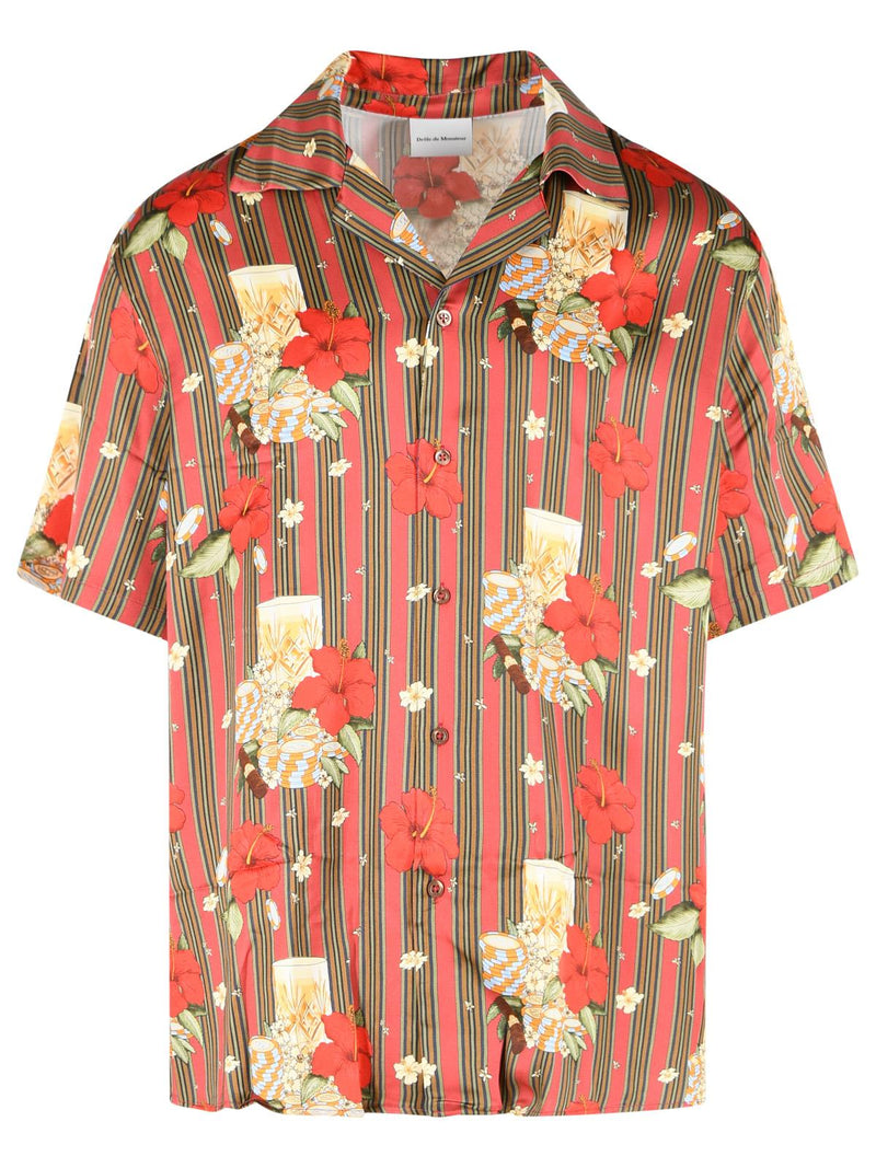 Drole De Monsieur Drole De Monsieur Hibiscus Club Shirt Bordeaux - World Class Fashion