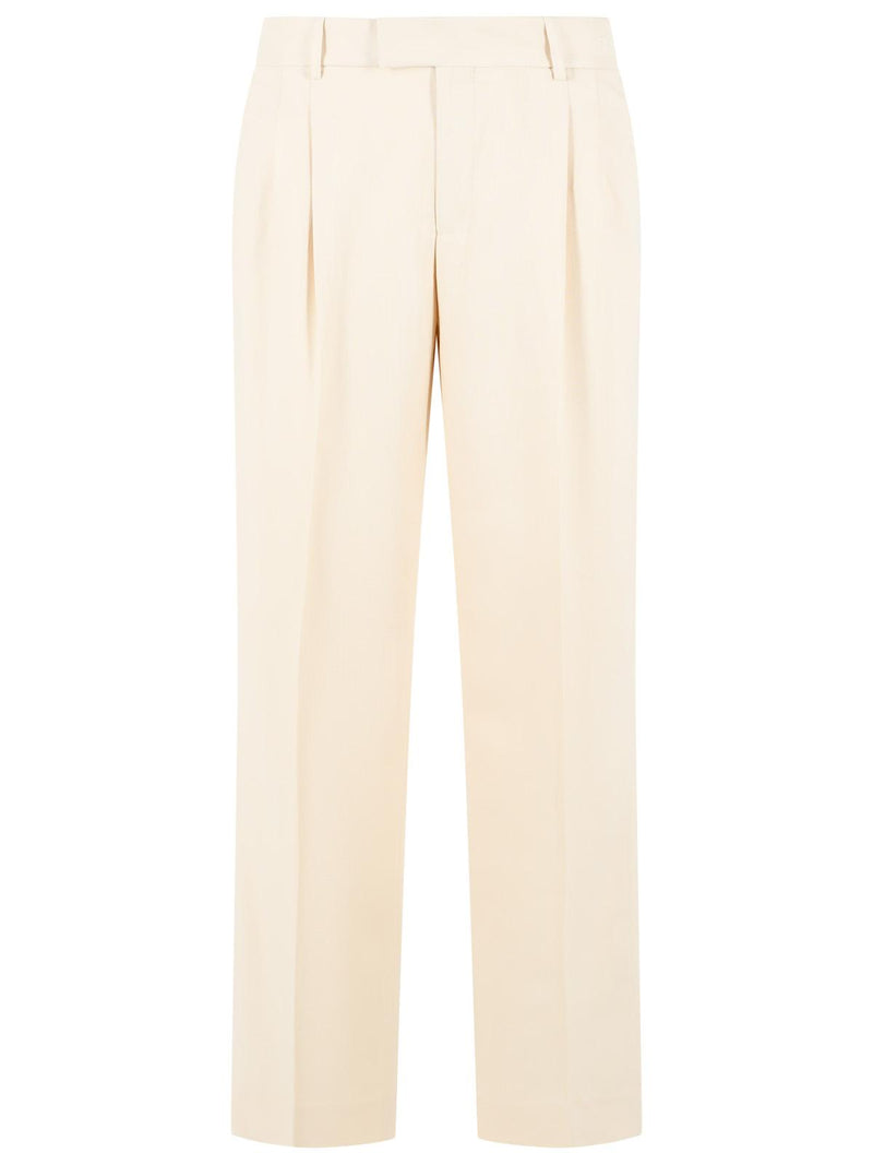 Drole De Monsieur Drole De Monsieur Golfeur Cream Viscose Pants - World Class Fashion