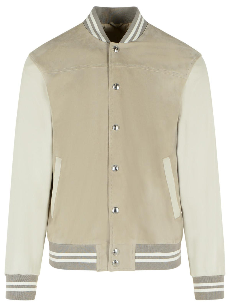 Eleventy Eleventy Grey Sheepskin Bomber Jacket - World Class Fashion