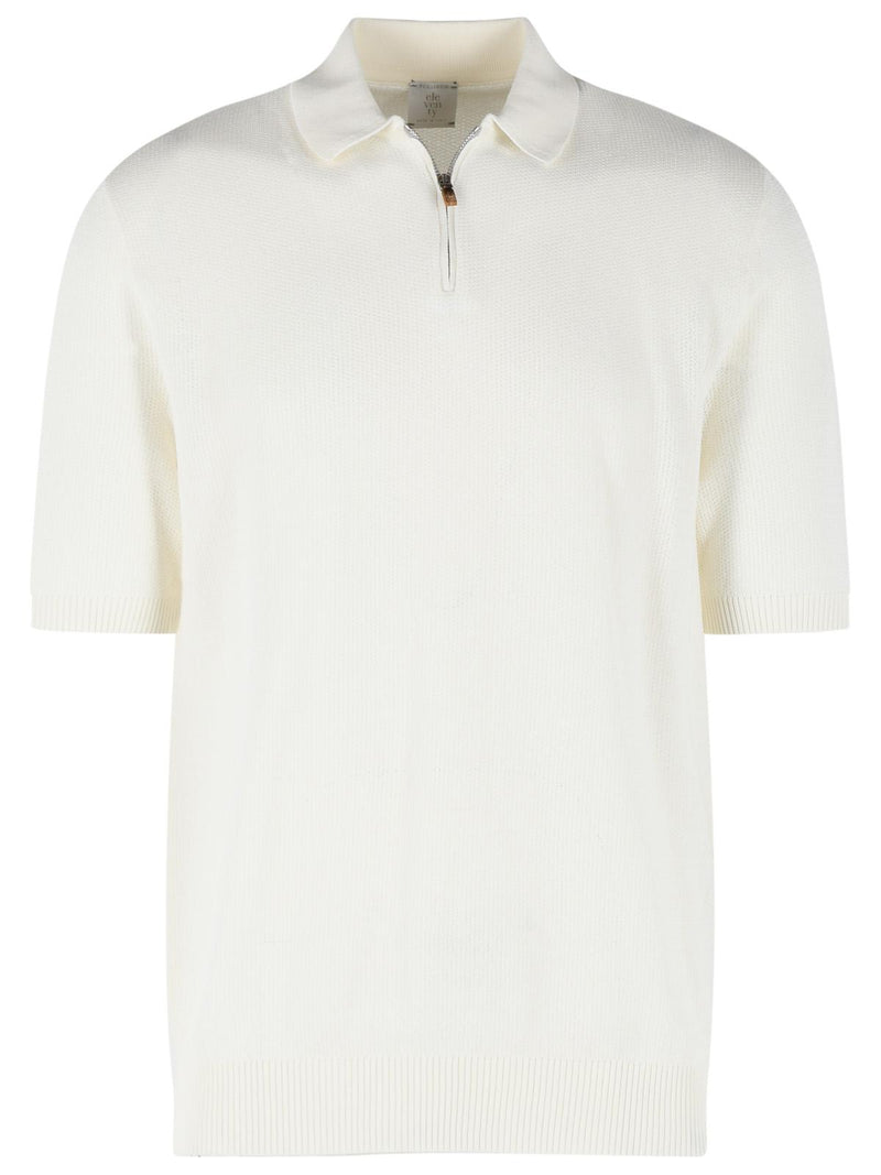 Eleventy Eleventy Cotton Polo Shirt Ivory White Men - World Class Fashion