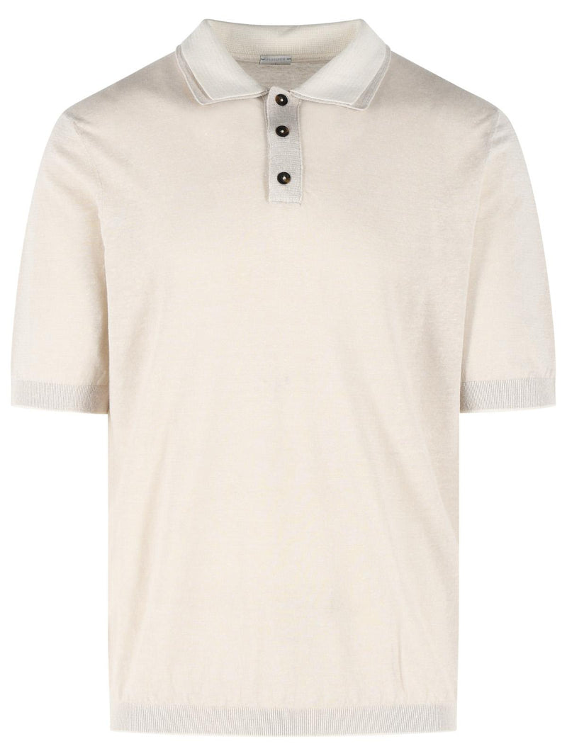 Eleventy Eleventy Linen Blend Polo Shirt Beige Men - World Class Fashion
