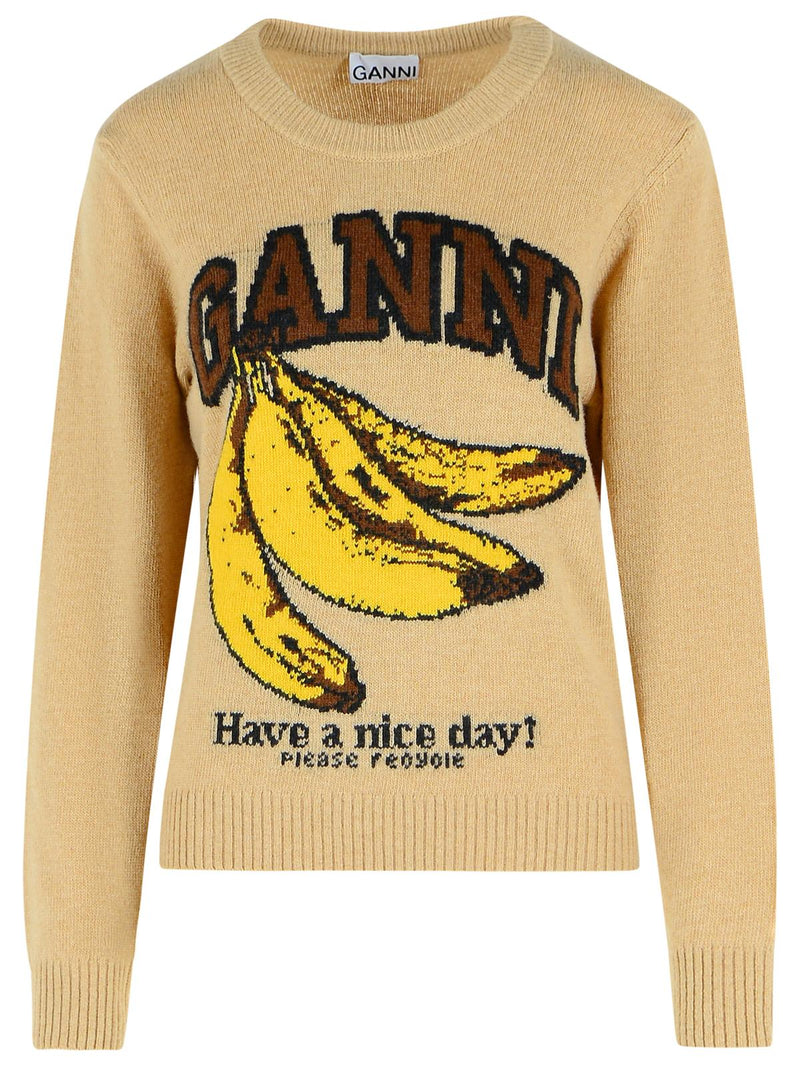 Ganni Ganni Wool Blend Sweater Beige Women - World Class Fashion