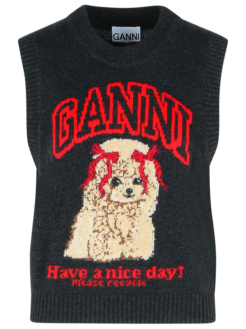 Ganni Ganni Wool Blend Vest Black Women - World Class Fashion