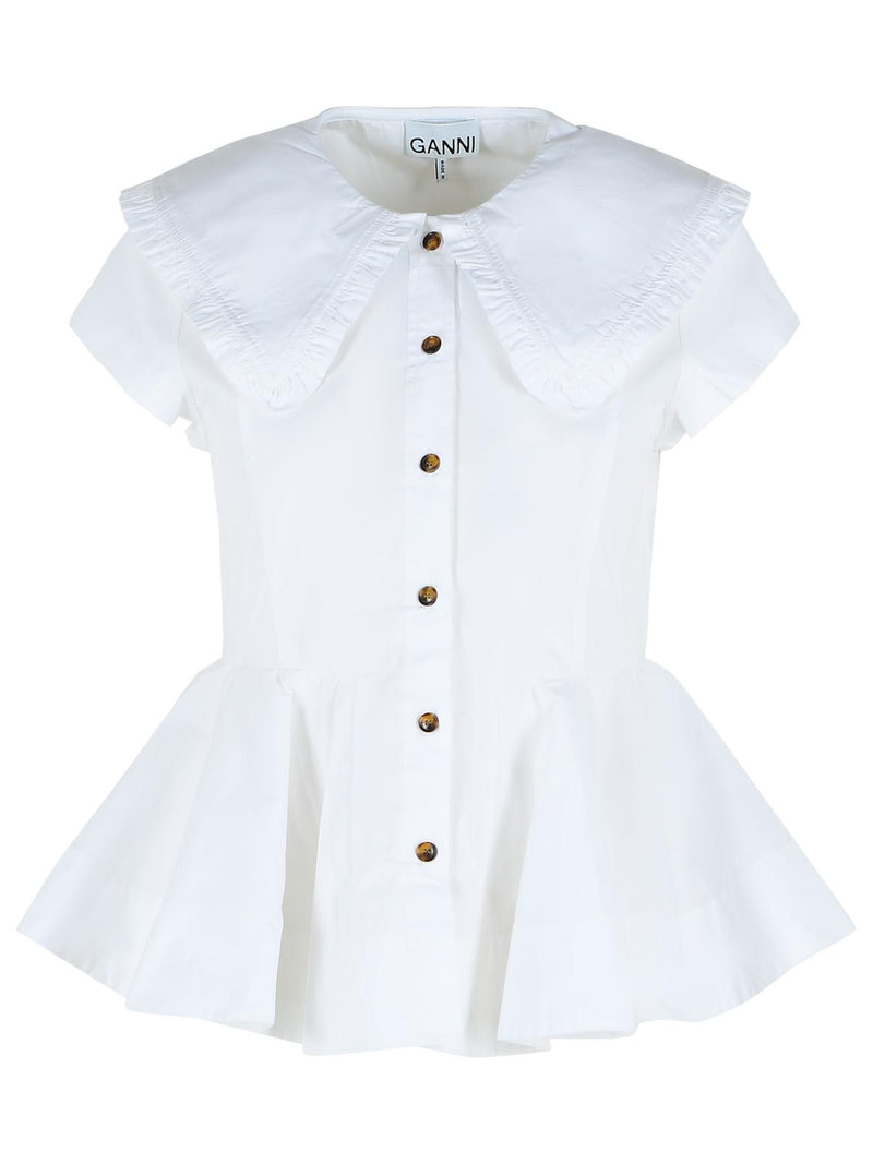 Ganni Ganni White Cotton Shirt Women - World Class Fashion
