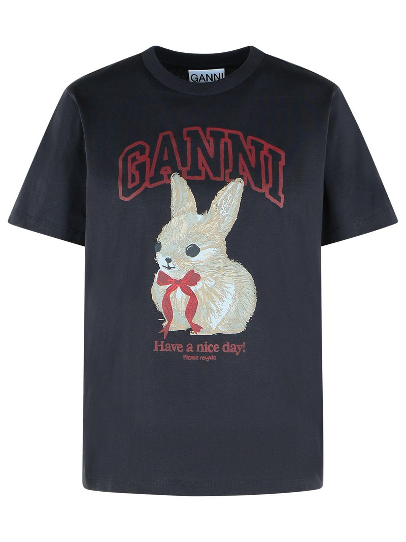 Ganni Camisa polo de algodón gris Ganni para mujer - World Class Fashion