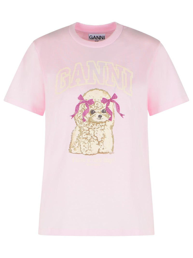 Ganni Polo de algodón Ganni rosa para mujer - World Class Fashion