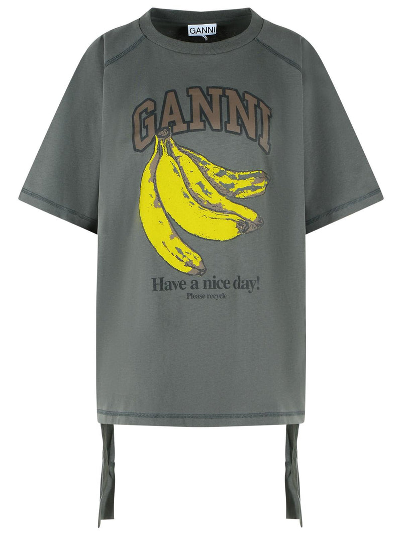 Ganni Ganni Polo de algodón gris para mujer - World Class Fashion