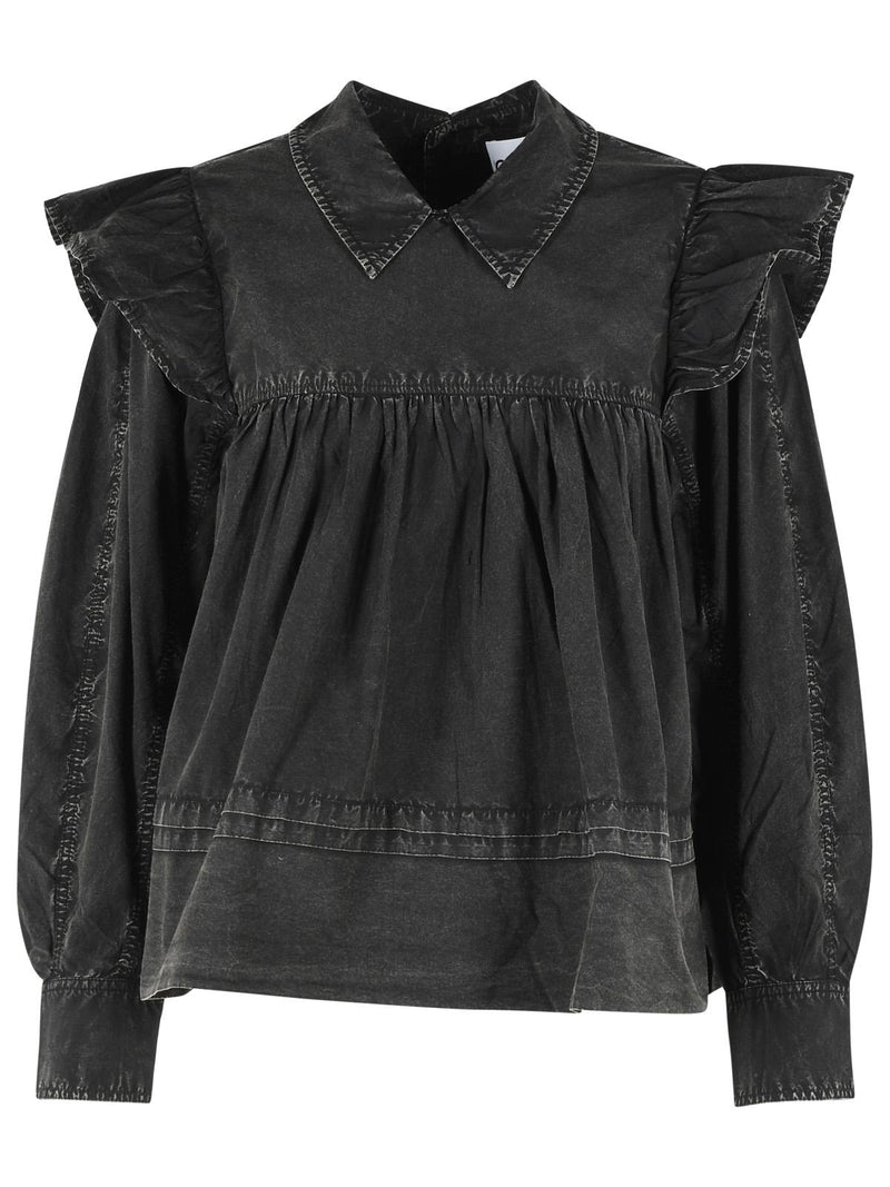 Ganni Ganni Organic Cotton Blouse Black Women - World Class Fashion