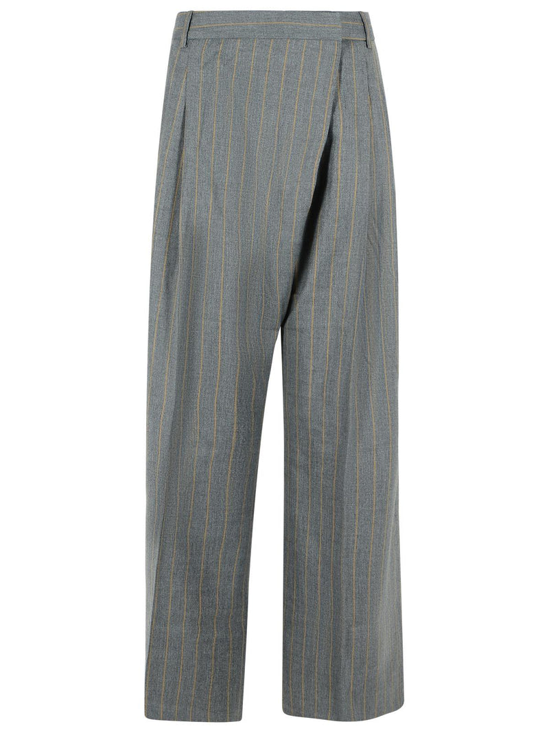 Ganni Ganni Wool Blend Trousers Grey Women - World Class Fashion