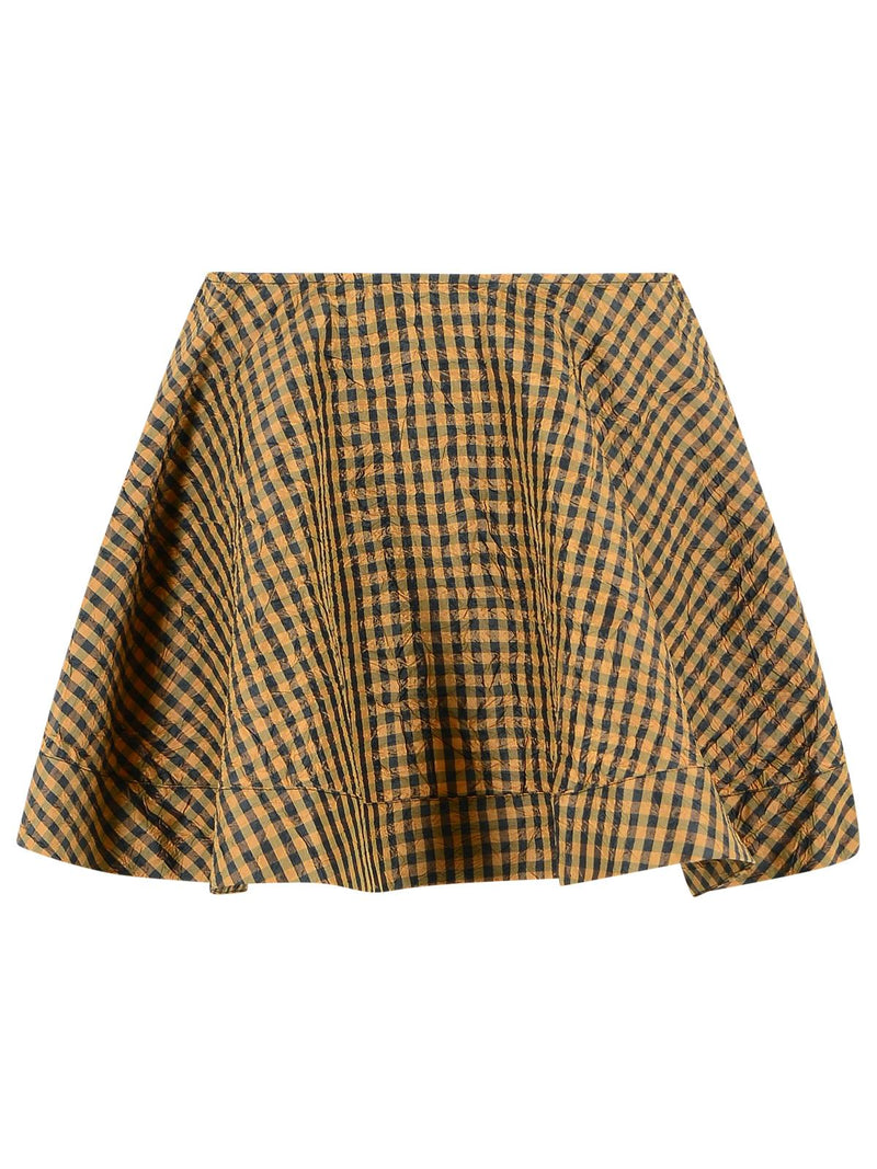 Ganni Ganni Polyester Checkered Skirt Brown Women - World Class Fashion