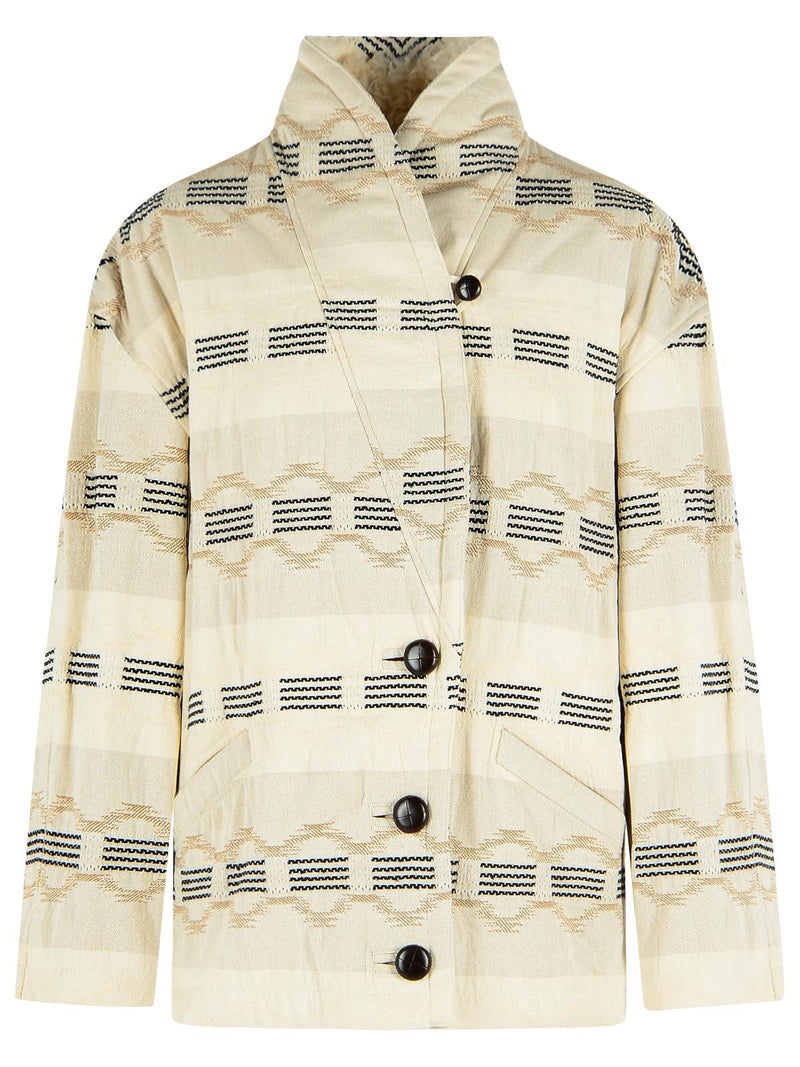 Isabel Marant Etoile Chaqueta Isabel Marant Etoile QUAYLA de mezcla de algodón beige - World Class Fashion