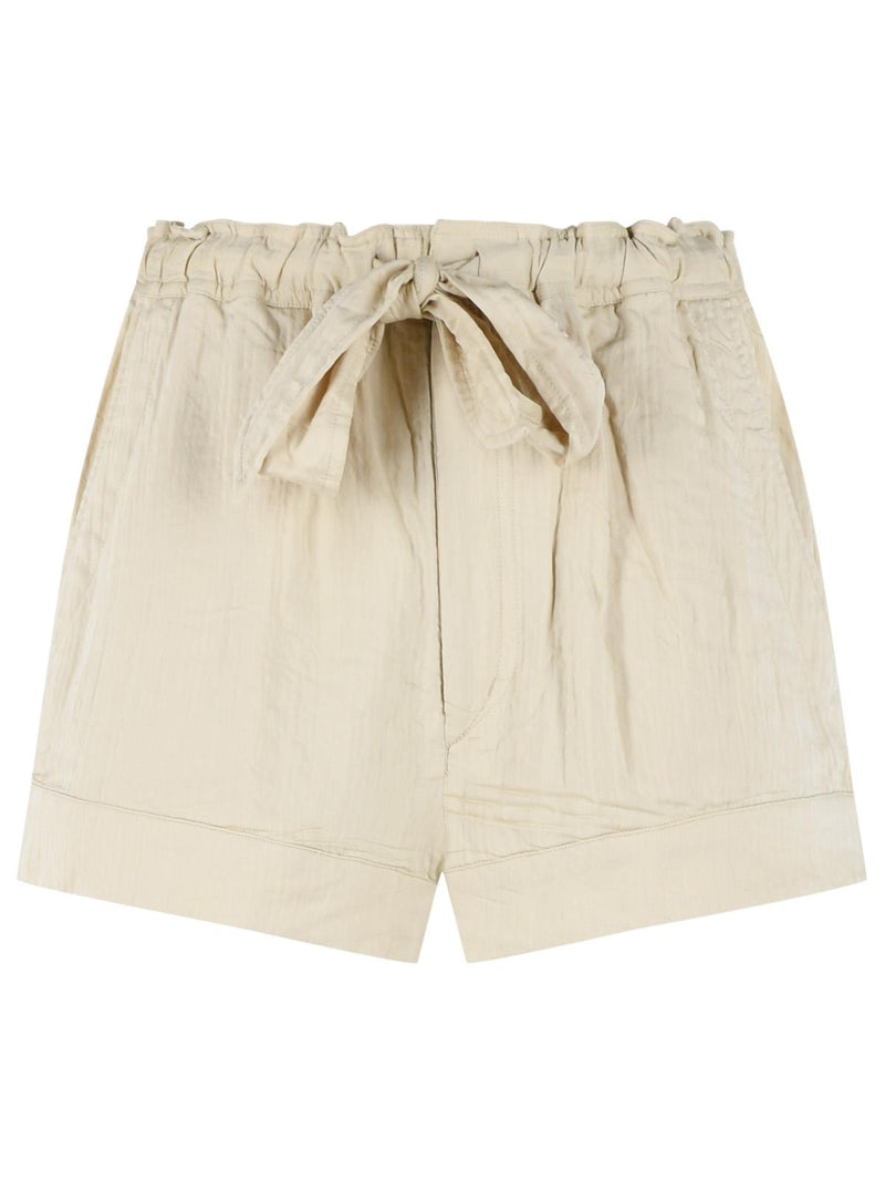 Isabel Marant Etoile Isabel Marant Etoile 'BIRVA' Pantalón Corto de Mezcla de Algodón Beige - World Class Fashion