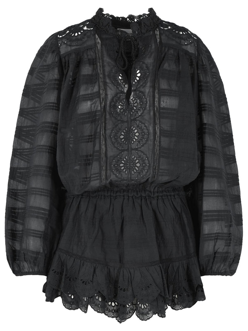 Isabel Marant Etoile Isabel Marant Etoile PREYA Black Cotton Dress - World Class Fashion