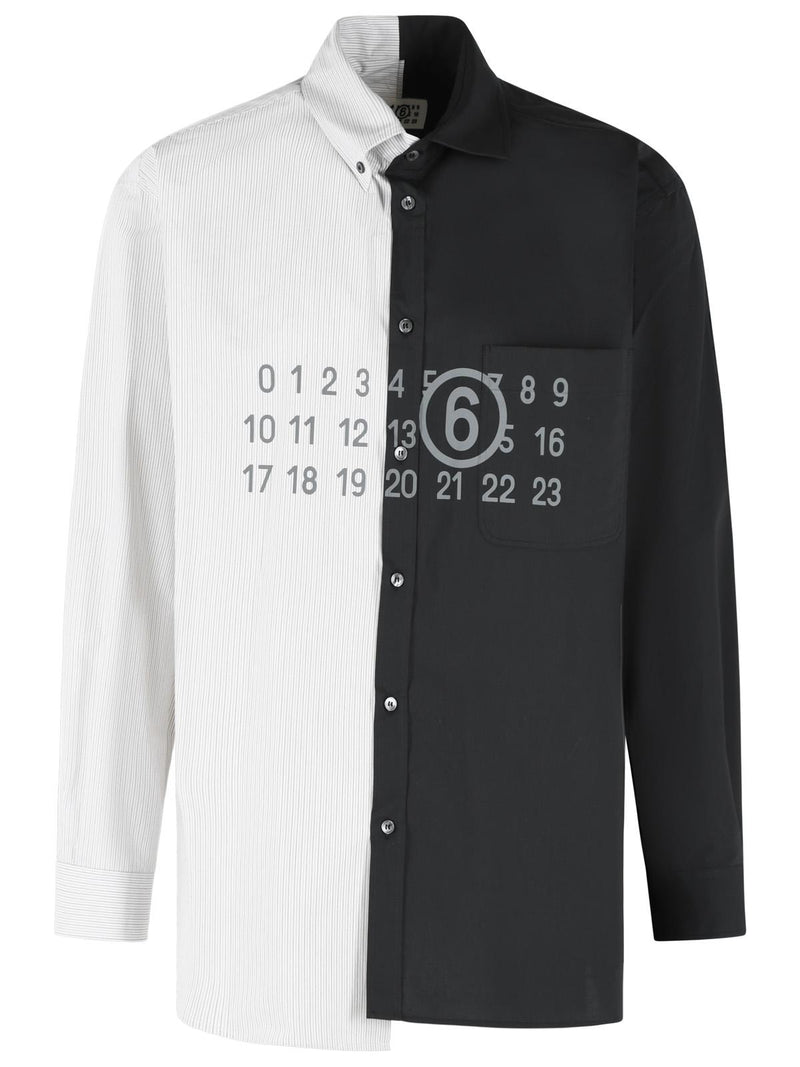 MM6 Maison Margiela MM6 Maison Margiela Color Block Black White Cotton Shirt - World Class Fashion