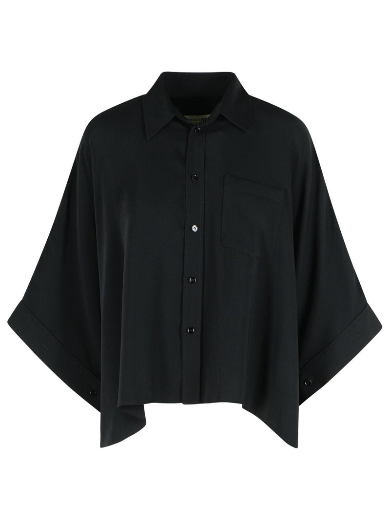 MM6 Maison Margiela MM6 Maison Margiela Black Polyester Cape - World Class Fashion