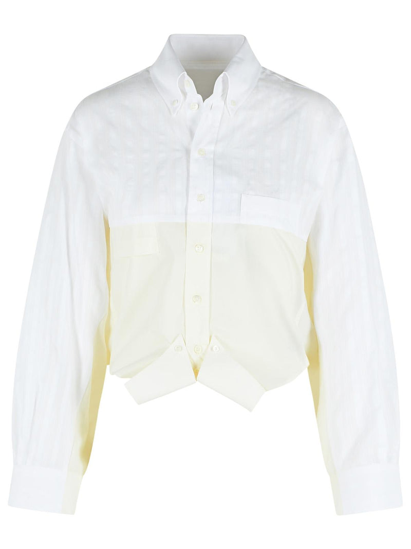 MM6 Maison Margiela MM6 Maison Margiela Mirror Effect Cotton Shirt White - World Class Fashion