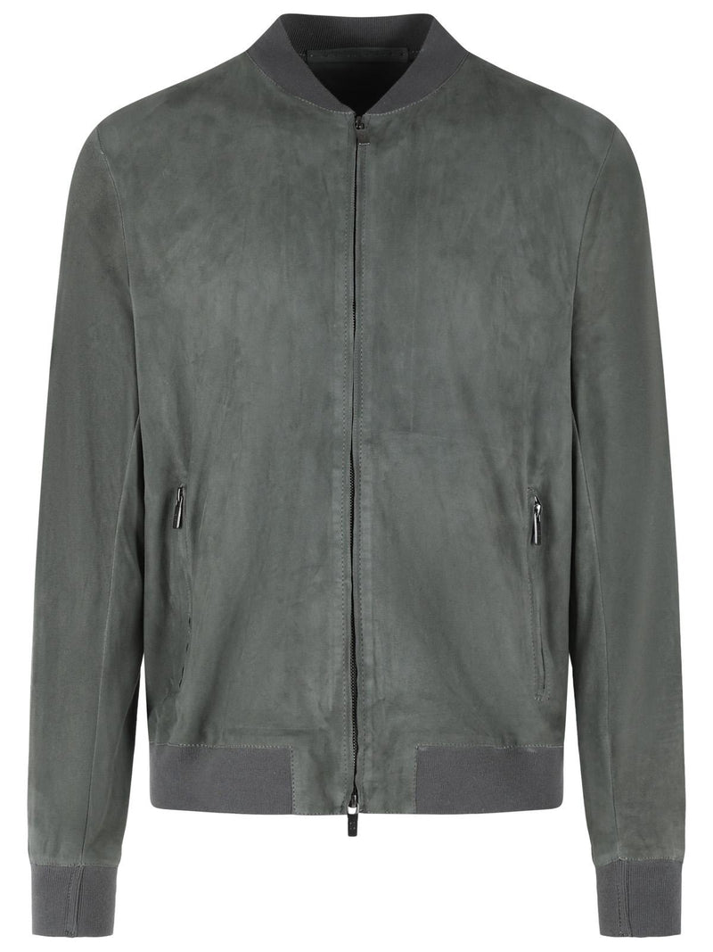 Salvatore Santoro Salvatore Santoro Grey Leather Jacket Men - World Class Fashion