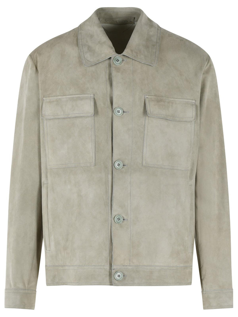 Salvatore Santoro Salvatore Santoro SMOKE Suede Jacket Green - World Class Fashion