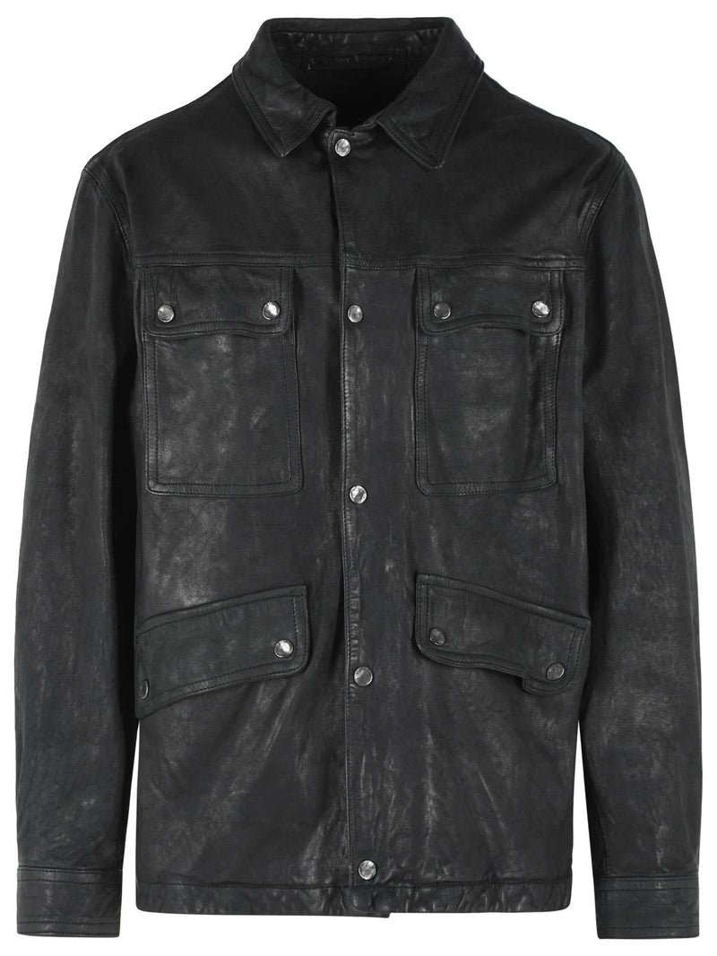 Salvatore Santoro Salvatore Santoro Black Leather Jacket Men - World Class Fashion