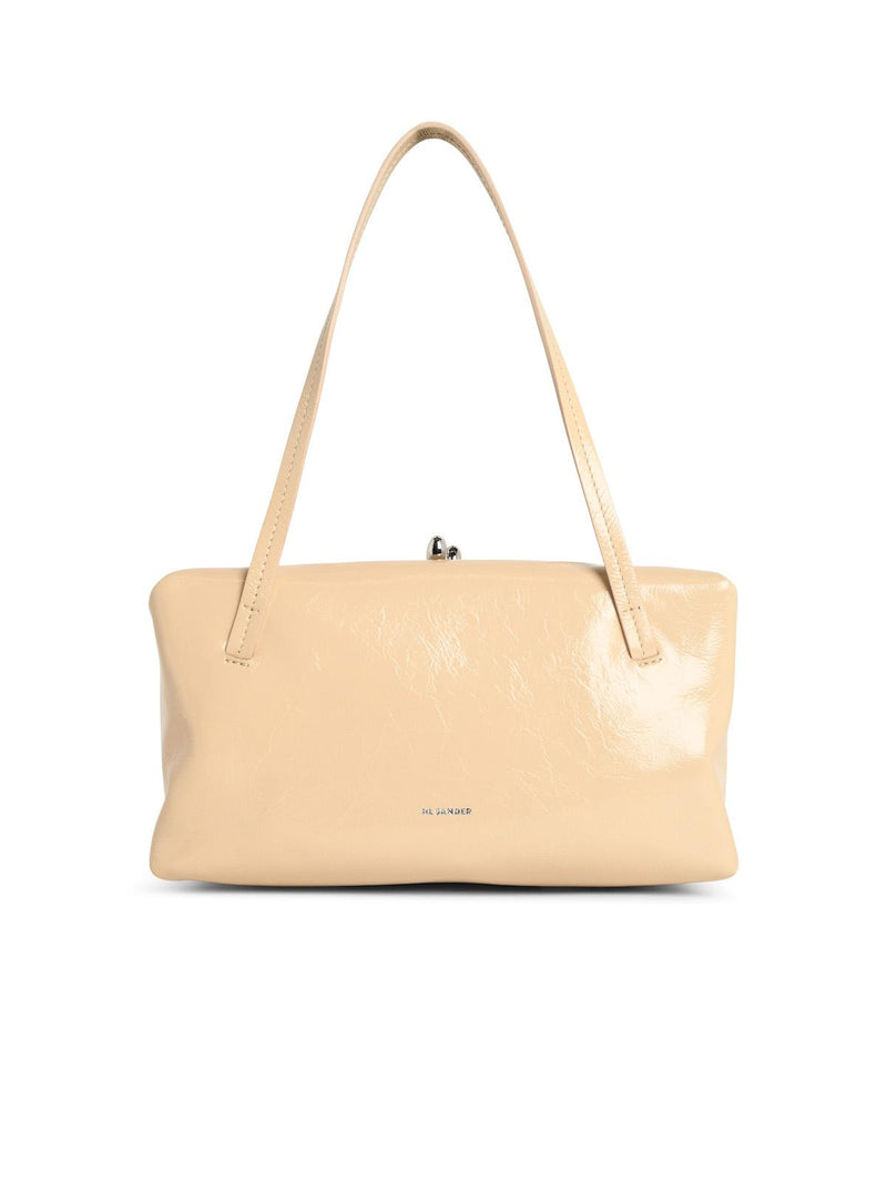 Jil Sander Bolso Jil Sander GOJI Pillow pequeño de piel beige - World Class Fashion
