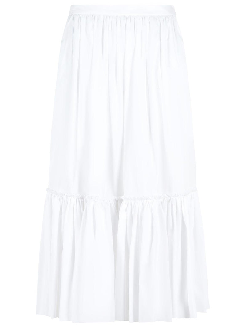 Jil Sander Falda Jil Sander de popelina de algodón blanco para mujer - World Class Fashion