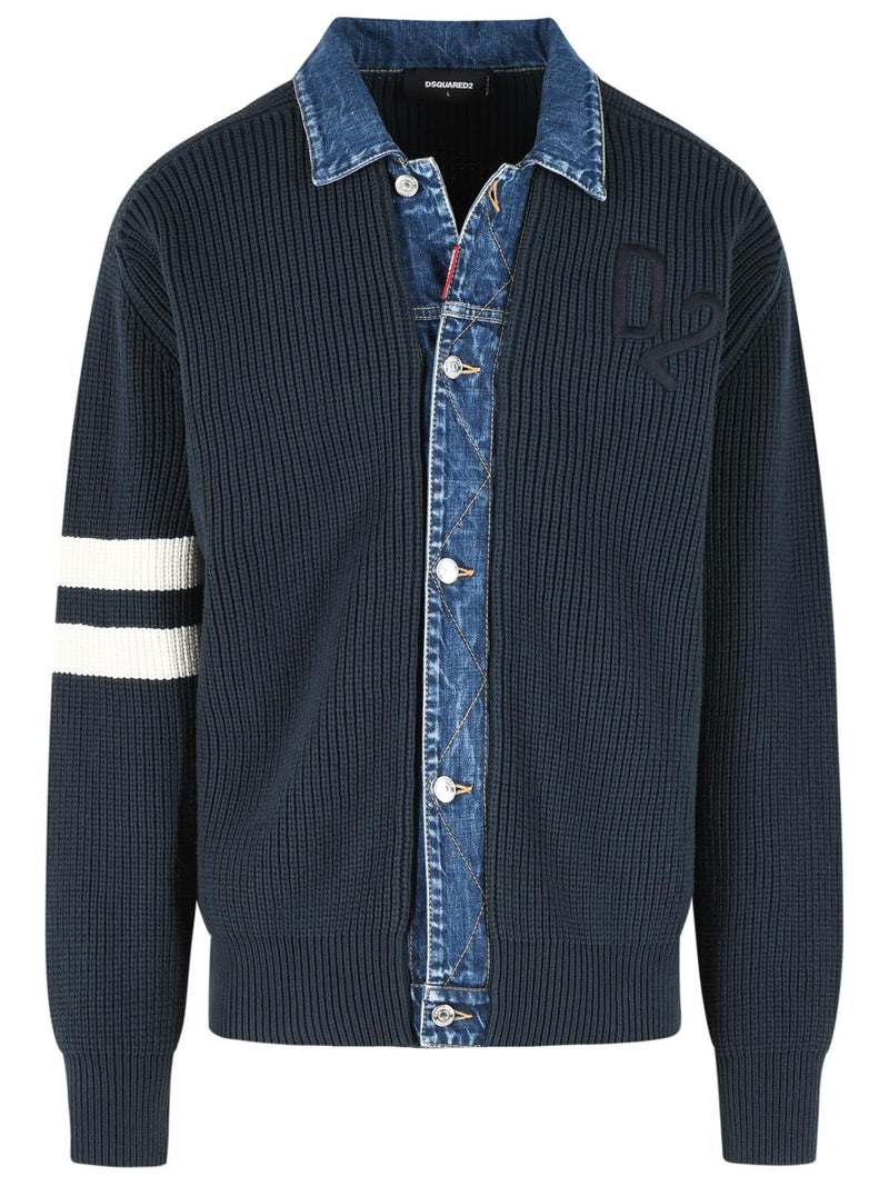 Dsquared2 Dsquared2 Blue Cotton Blend Sweater Men - World Class Fashion