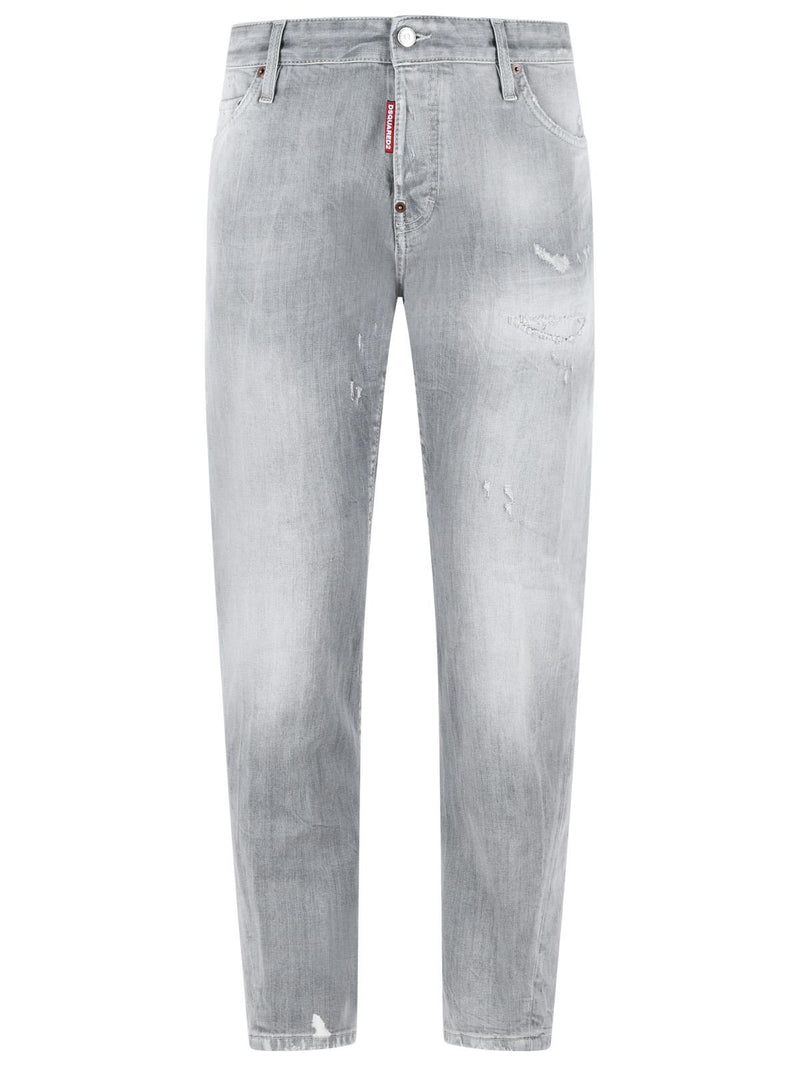 Dsquared2 Dsquared2 SLIM Twst Grey Cotton Jeans - World Class Fashion