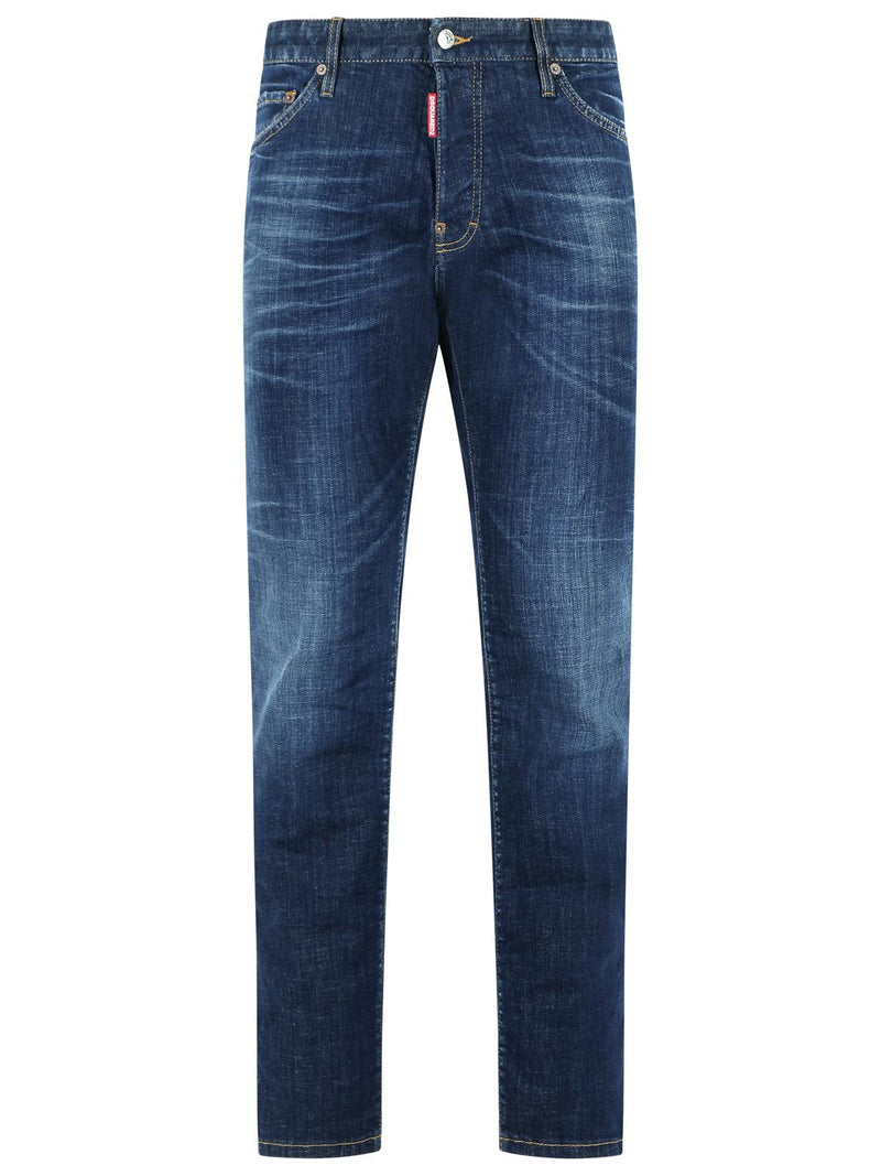Dsquared2 Dsquared2 'TEDDY' Blue Cotton Jeans - World Class Fashion