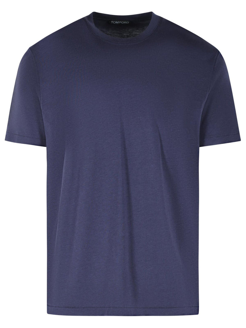 Tom Ford Tom Ford Navy Cotton Blend Polo Shirt Men - World Class Fashion