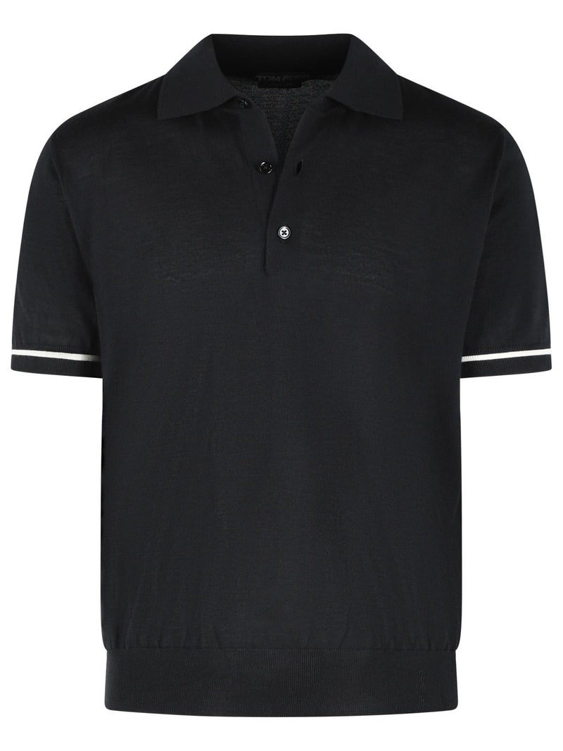 Tom Ford Tom Ford Cashmere and Silk Polo Shirt Black - World Class Fashion