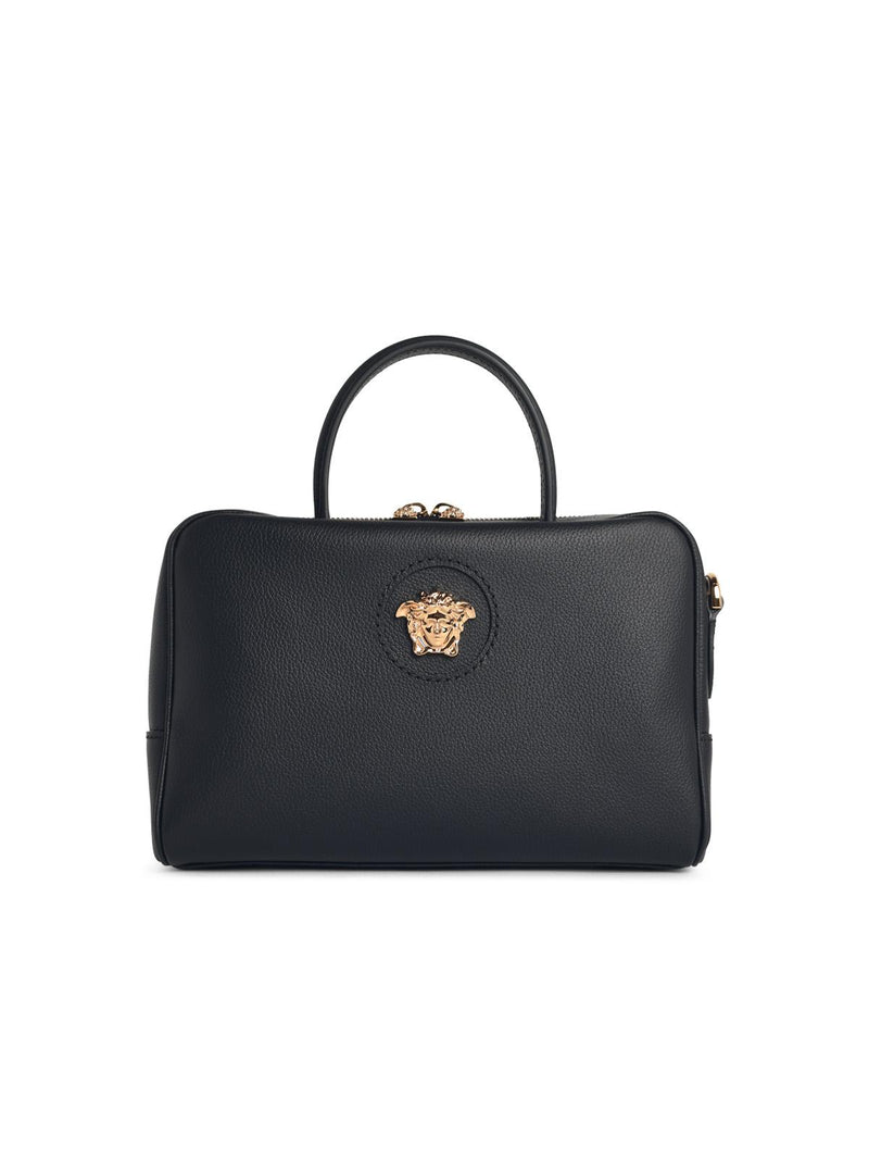 Versace Versace LA Medusa Boston Black Leather Bag - World Class Fashion