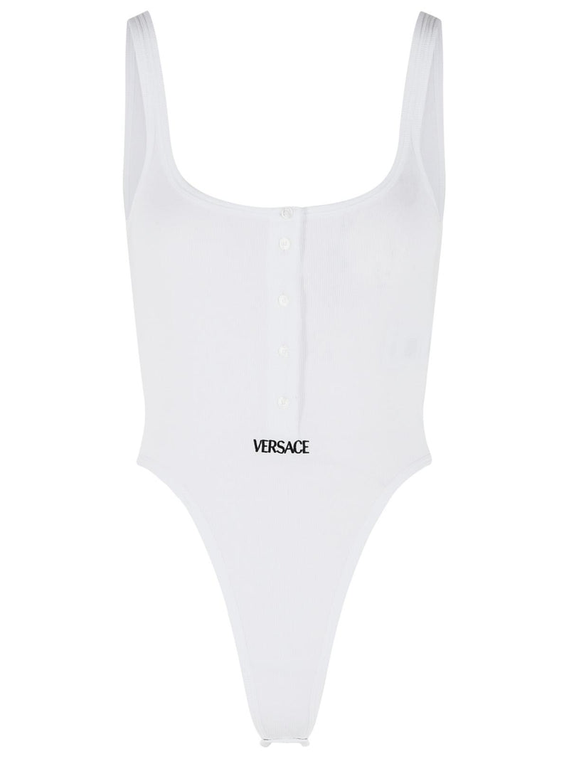 Versace Versace White Stretch Cotton Bodysuit Women - World Class Fashion