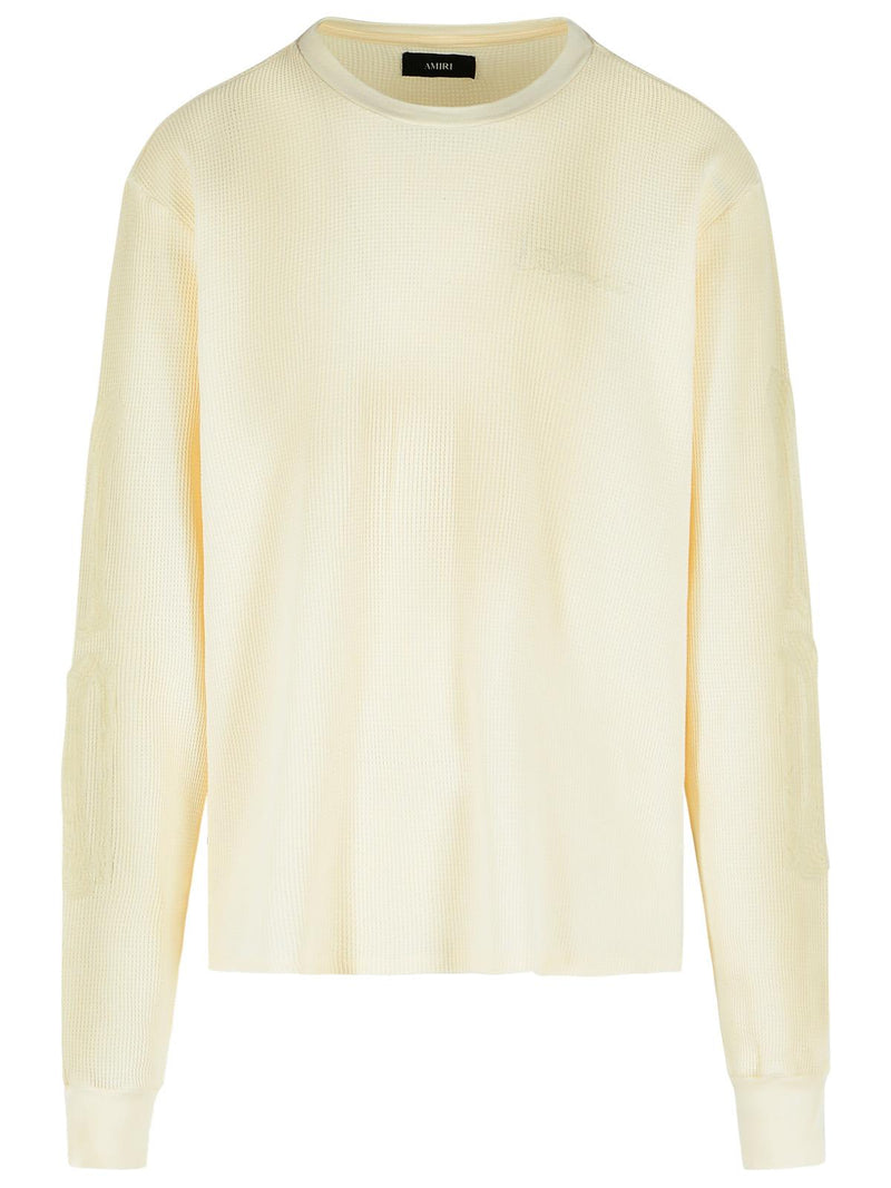 Amiri Amiri Bones Pattern Ivory Cotton T-shirt - World Class Fashion