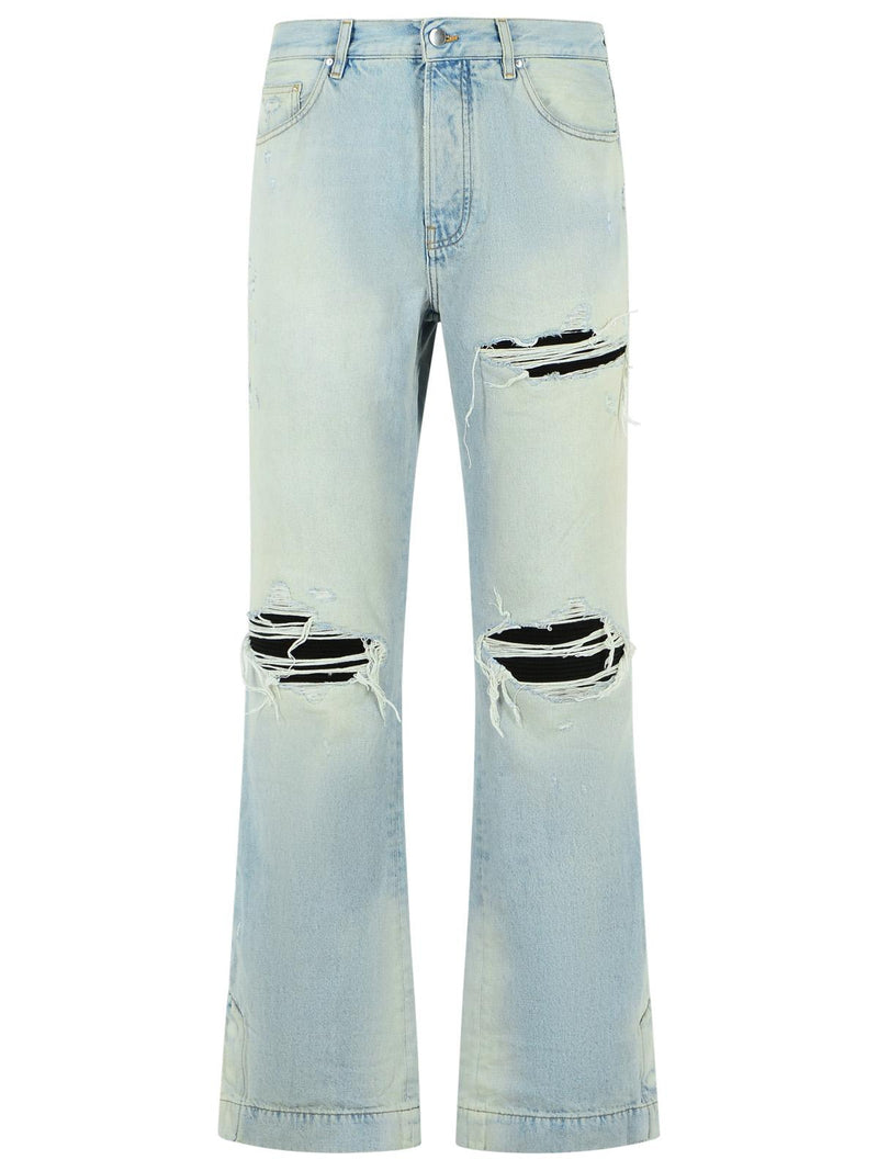 Amiri Amiri FLARE Light Blue Cotton Jeans - World Class Fashion