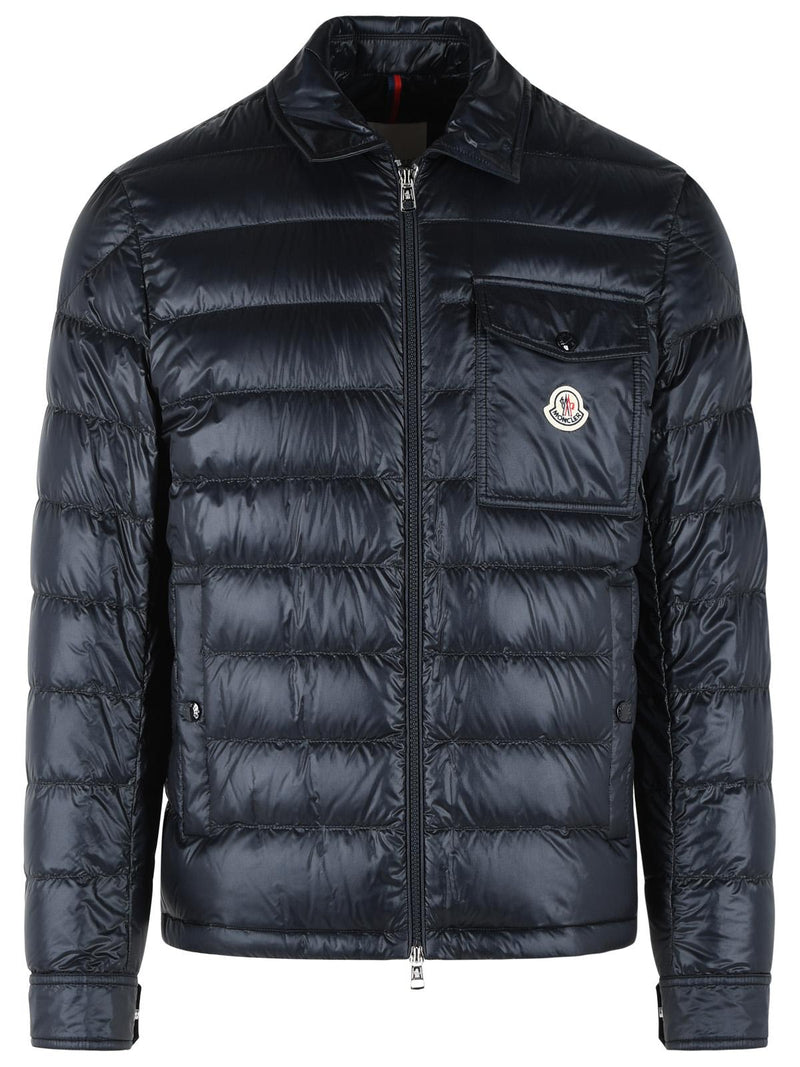 Moncler Moncler 'MOURILLON' Navy Blue Polyamide Padded Shirt Jacket - World Class Fashion