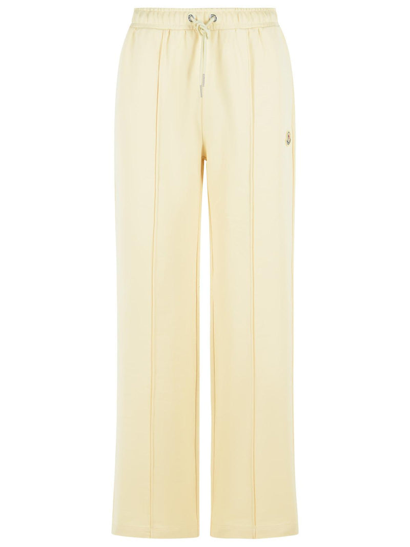Moncler Moncler Elyssified Ivory Cotton Trousers Women - World Class Fashion