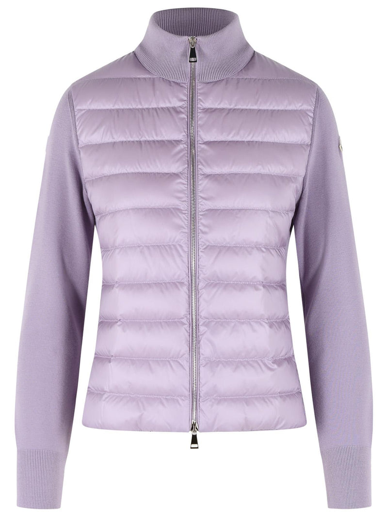Moncler Moncler Padded Virgin Wool Cardigan Lilac - World Class Fashion